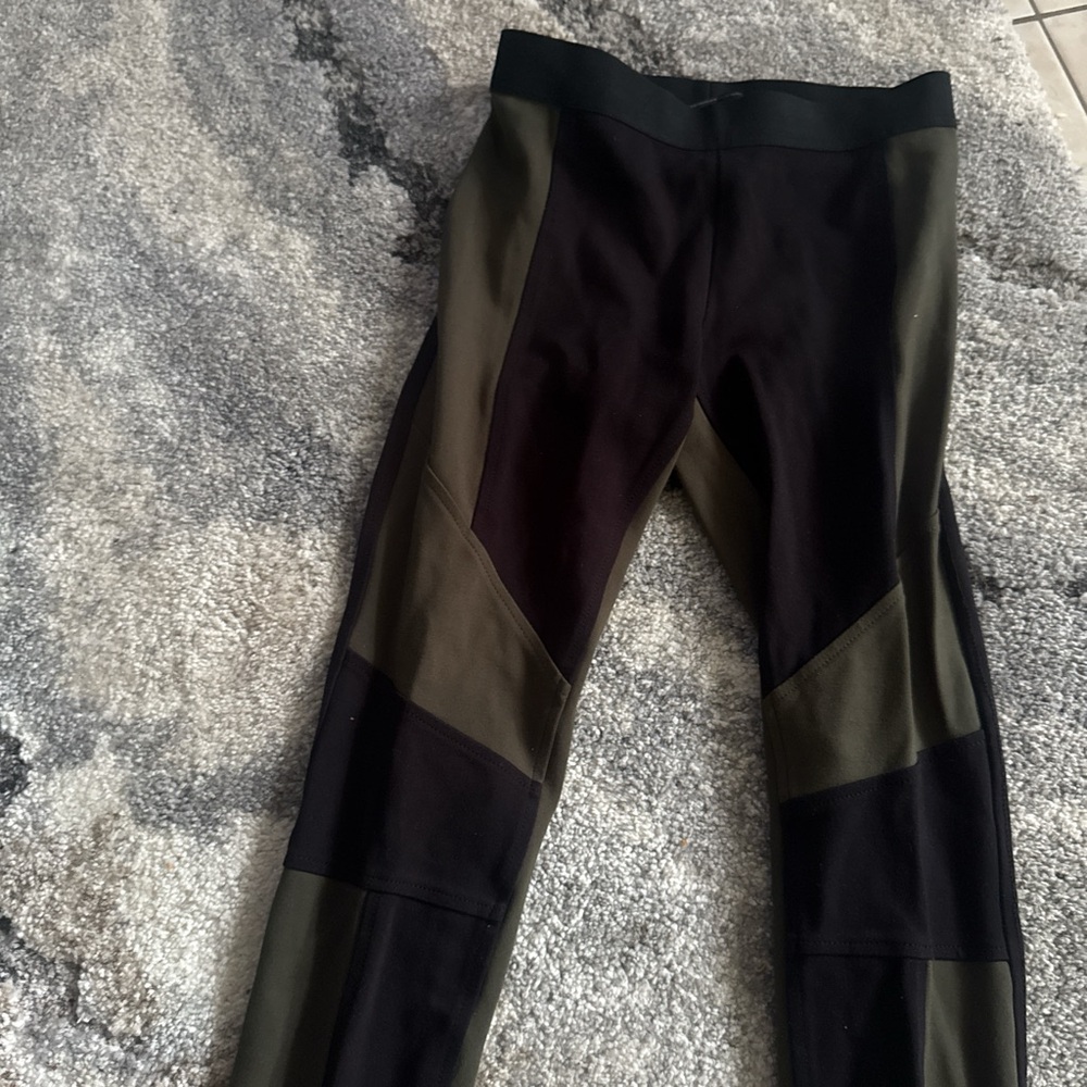 BCBGMaxAzria Black and Olive Joggers